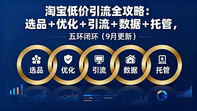 淘宝低价引流全攻略：选品＋优化＋引流＋数据＋托管，五环闭环(9月更新 - 项目资源网