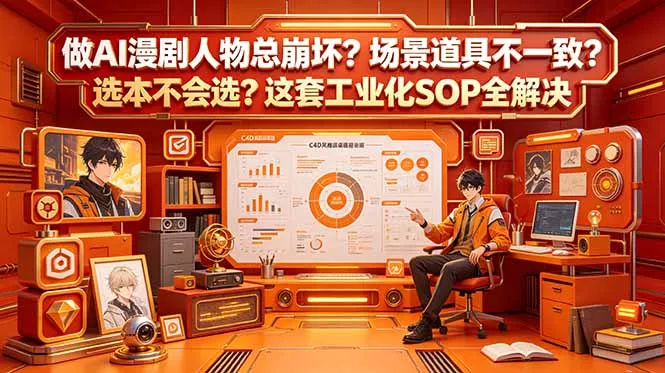做AI漫剧人物总崩坏？场景道具不一致？选本不会选？这套工业化SOP全解决 (更新 - 项目资源网