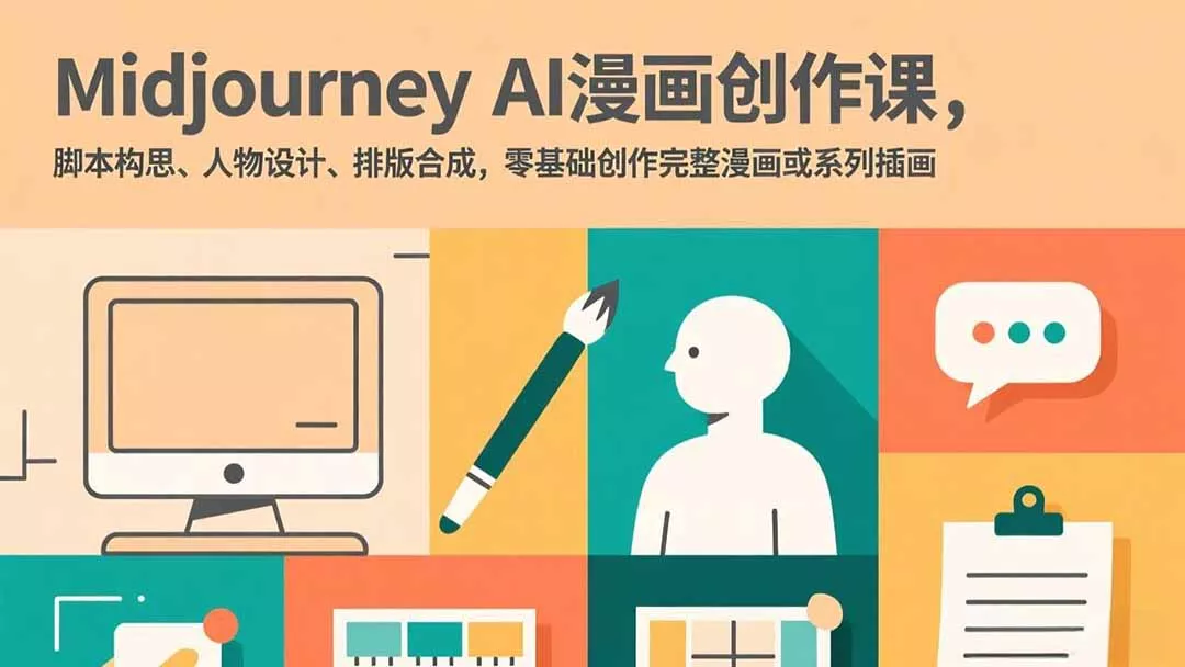 Midjourney AI漫画创作课，脚本构思、人物设计、排版合成，零基础创作完整漫画或系列插画 - 项目资源网
