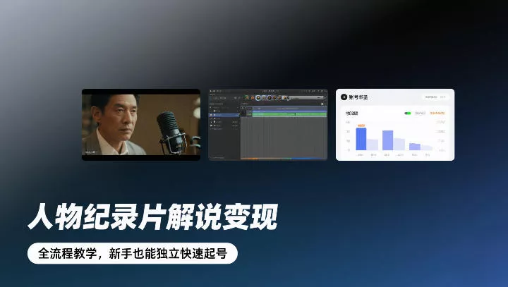 人物纪录片解说变现，全流程教学，新手也能独立快速起号 - 项目资源网