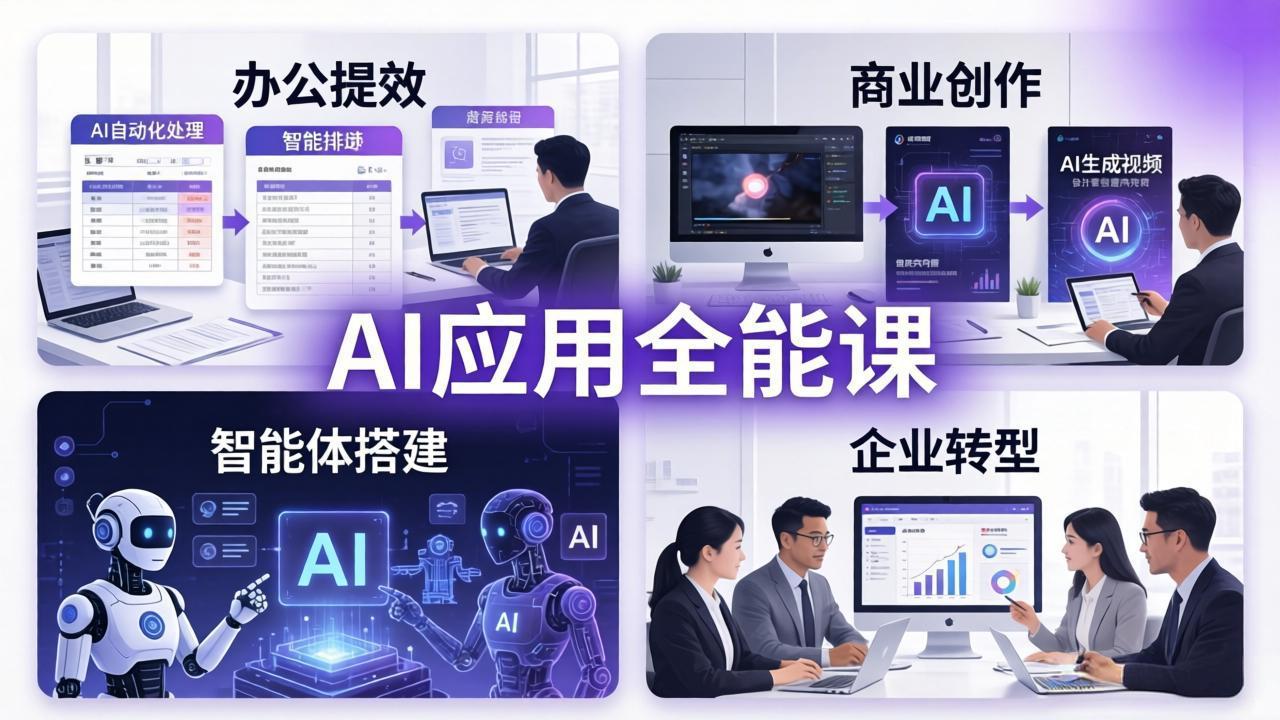 AIGC 应用全能课：办公提效、商业创作、智能体搭建、企业转型，一站式学会AI应用 - 项目资源网