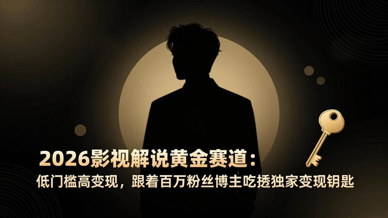 （17721期）2026影视解说黄金赛道：低门槛高变现，跟着百万粉丝博主吃透独家变现钥匙 - 项目资源网