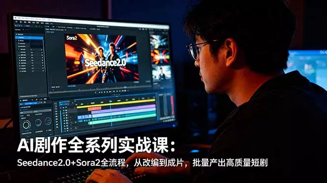 AI剧作全系列实战课：Seedance2.0+Sora2全流程，从改编到成片，批量产出高质量短剧 - 项目资源网