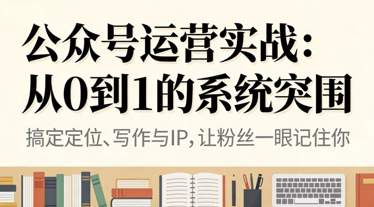 公众号运营实战：从0到1的系统突围 - 项目资源网
