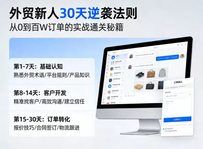 外贸新人30天逆袭法则，教你从0到百W订单的实战通关秘籍 - 项目资源网