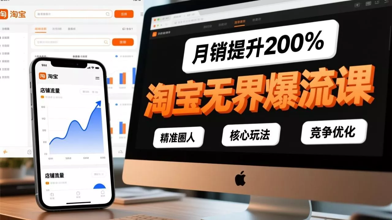淘宝无界爆流课，精准圈人、核心玩法、竞争优化，快速引爆店铺流量，月销提升200% - 项目资源网