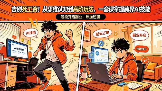 （18290期）告别死工资！从思维认知到高阶玩法，一套课掌握跨界AI技能，轻松开启副业 - 项目资源网