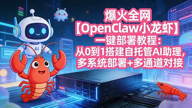 （17612期）爆火全网【OpenClaw 小龙虾】一键部署教程：从0到1搭建自托管AI助理，多系统部署+多通道对接 - 项目资源网