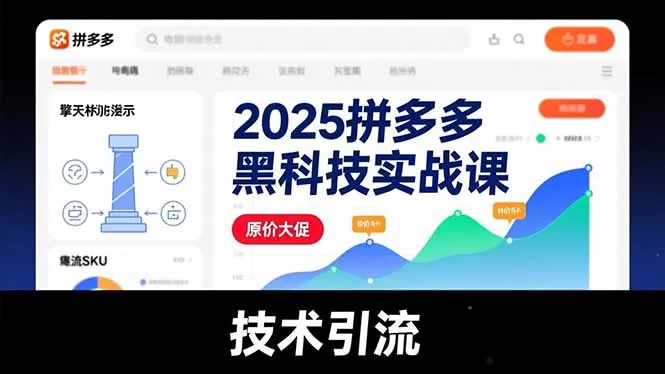 2025拼多多黑科技实战课，擎天柱玩法、爆流SKU、原价大促，技术引流，单店日销轻松破千单 - 项目资源网
