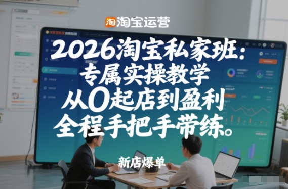 2026淘宝私家班：专属实操教学，从0起店到盈利，全程手把手带练(更新26年2月) - 项目资源网