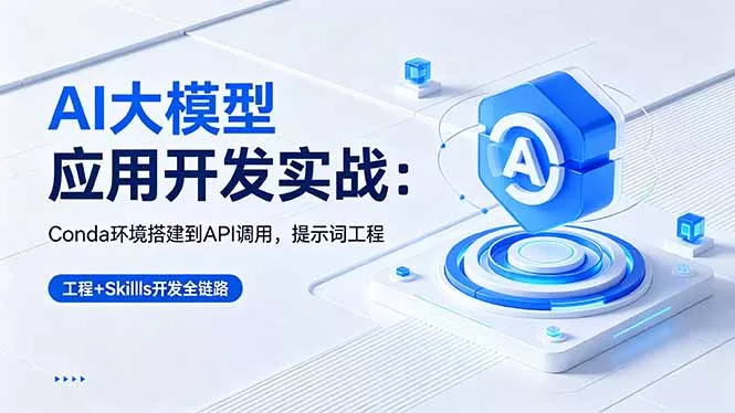 AI 大模型应用开发实战：Conda环境搭建到API调用，提示词工程+Skills开发全链路 - 项目资源网