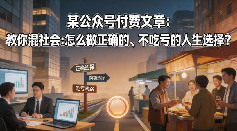某公众号付费文章：教你混社会：怎么做正确的、不吃亏的人生选择？ - 项目资源网