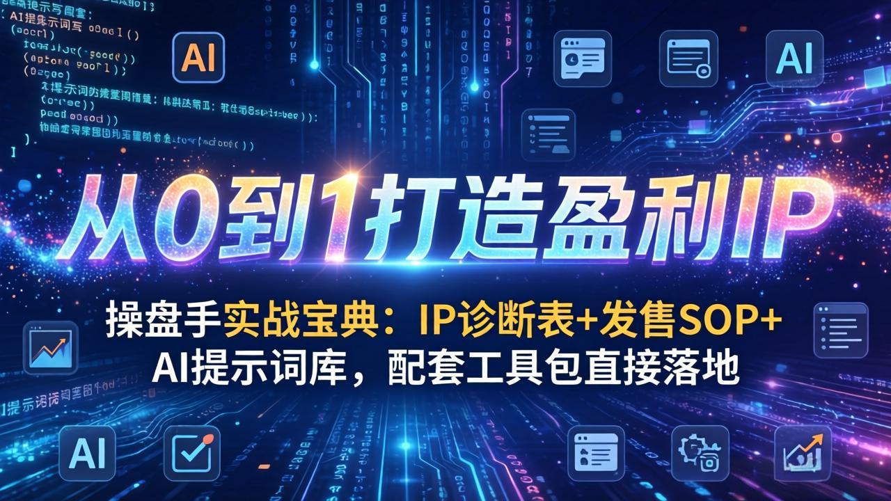 操盘手实战宝典：IP诊断表+发售SOP+AI提示词库，配套工具包直接落地，从0到1打造盈利IP - 项目资源网