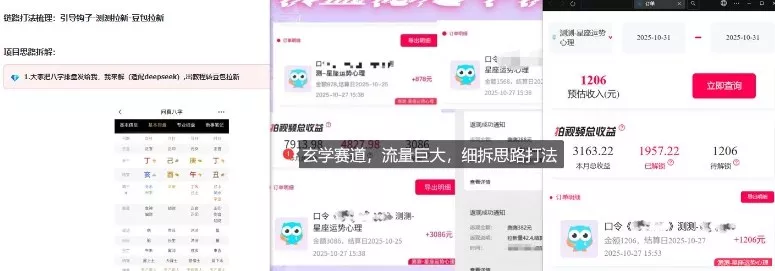 免费占星项目拆解_测测拉新玄学赛道,蓝海开局