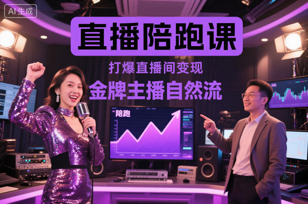 直播陪跑课，金牌主播自然流打爆直播间，复制高变现玩法 - 项目资源网