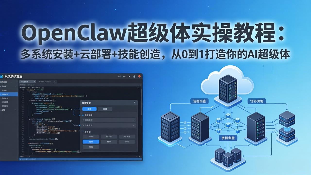 OpenClaw-小龙虾 超级体实操教程：多系统安装+云部署+技能创造，从0到1打造你的AI超级体 - 项目资源网