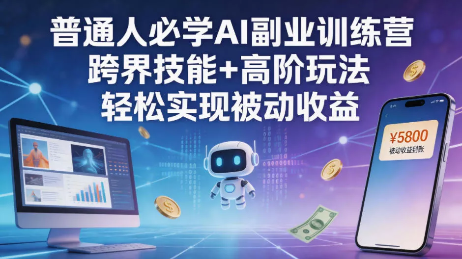 普通人必学AI副业训练营跨界技能+高阶玩法轻松实现被动收益 - 项目资源网