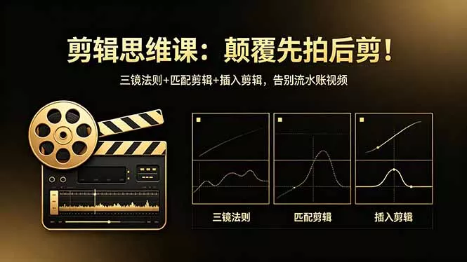 剪辑思维课：颠覆先拍后剪！三镜法则+匹配剪辑+插入剪辑，告别流水账视频 - 项目资源网