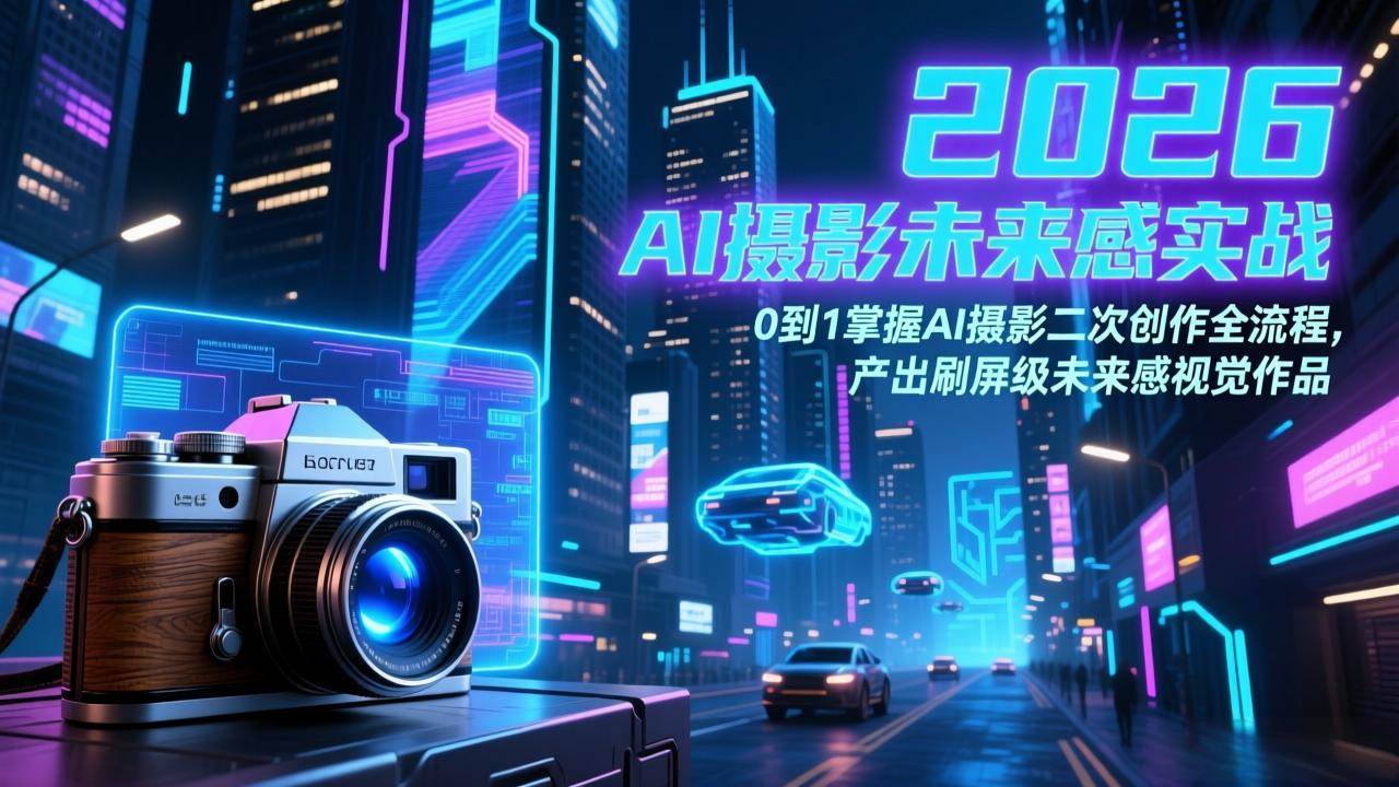 （17584期）2026 AI摄影未来感实战：0到1掌握AI摄影二次创作全流程，产出刷屏级未来感视觉作品 - 项目资源网