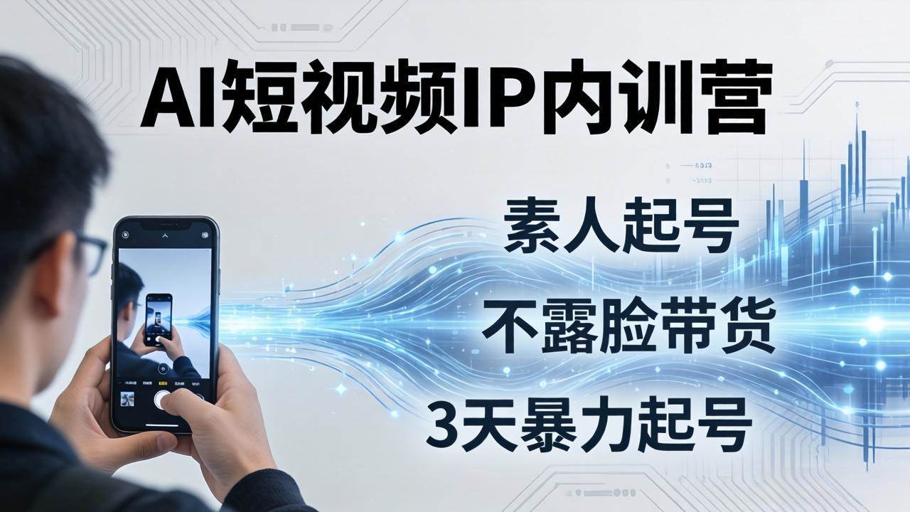 （17852期）2026AI短视频IP内训营：从素人起号到不露脸带货，3天暴力起号全流程拆解 - 项目资源网