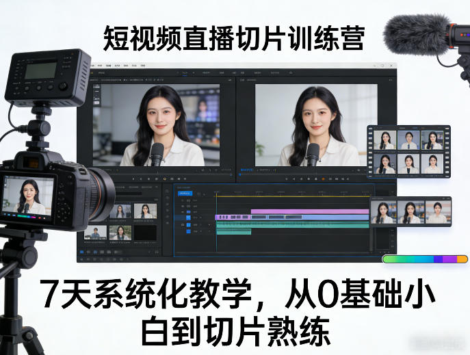 短视频直播切片训练营，7天系统化教学，从0基础小白到切片熟练 - 项目资源网