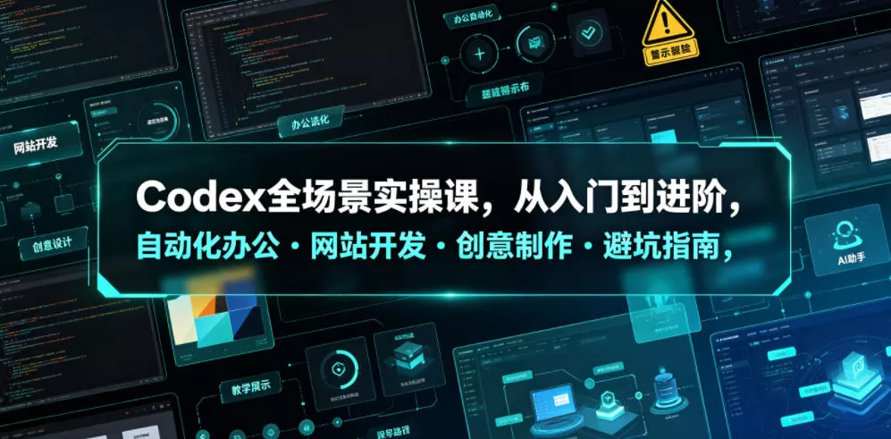Codex全场景实操课，从入门到进阶，自动化办公・网站开发・创意制作・避坑指南，全流程教学 - 项目资源网