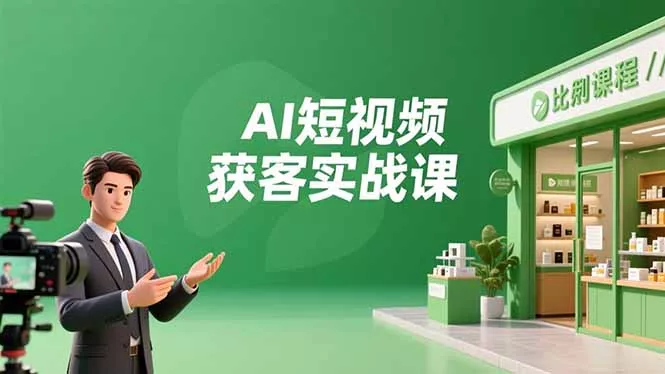 AI短视频获客实战课，数字人创作、实体行业应用、精准引流，30天获取客源月入6万+ - 项目资源网