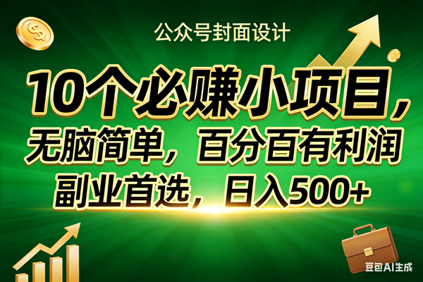 （17694期）10个必赚小项目，无脑简单，百分百有利润，副业首选，日入400+ - 项目资源网