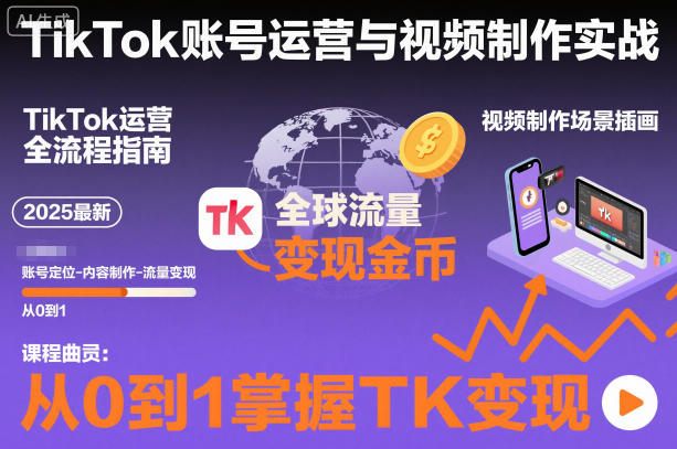 2025最新TikTok账号运营与视频制作实战全流程，从0到1掌握TK变现(含11月最新TK搬运技术) - 项目资源网