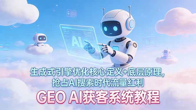 （17604期）GEO AI获客系统教程：生成式引擎优化核心定义+底层原理，抢占AI搜索时代流量红利 - 项目资源网