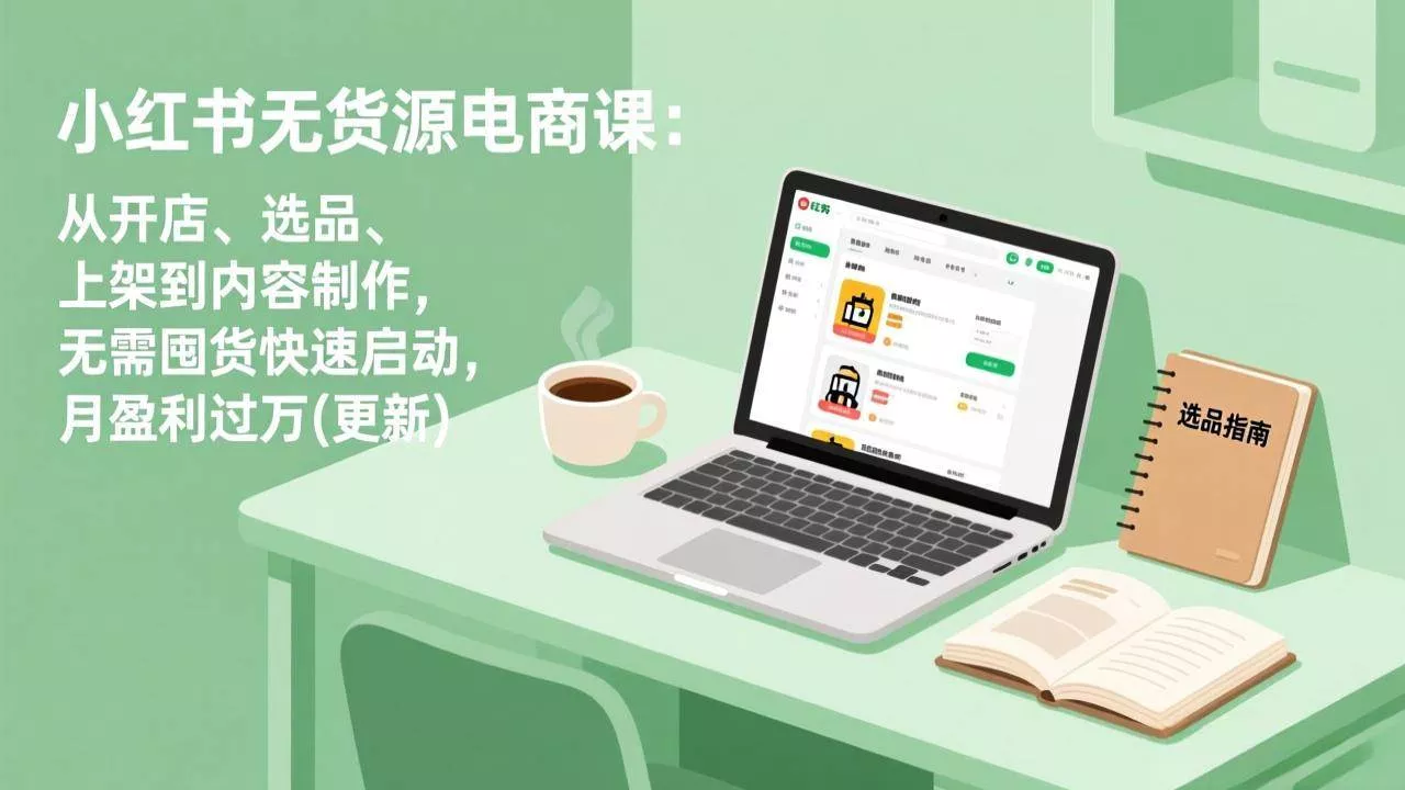 （18420期）小红书无货源电商课(5月12更新)：从开店、选品、上架到内容制作，无需囤货快速启动，月盈利过万 - 项目资源网