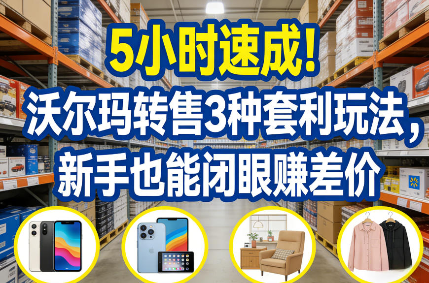 5小时速成！沃尔玛转售3种套利玩法，新手也能闭眼賺差价 - 项目资源网