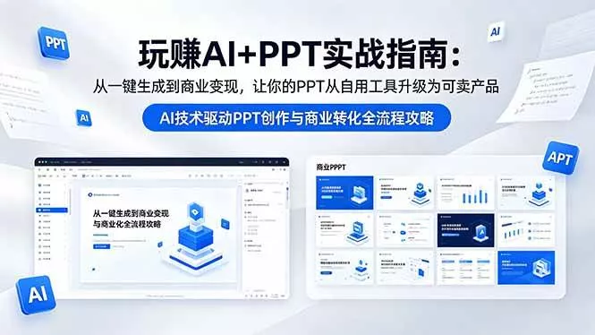 （18448期）玩赚AI+PPT实战指南-更新5月13：从一键生成到商业变现，让你的PPT从自用工具升级为可卖产品 - 项目资源网