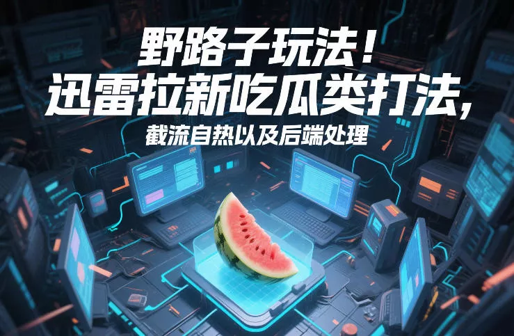 野路子玩法！迅雷拉新吃瓜类打法，截流自热以及后端处理 - 项目资源网