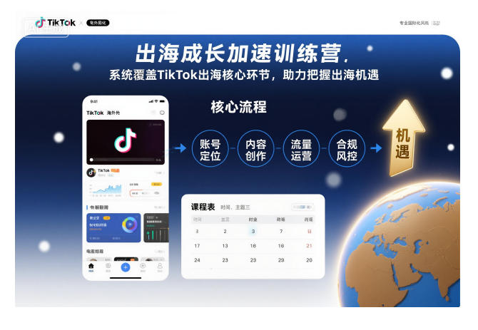 出海成长加速训练营，系统覆盖TikTok出海核心环节，助力把握出海机遇(更新) - 项目资源网
