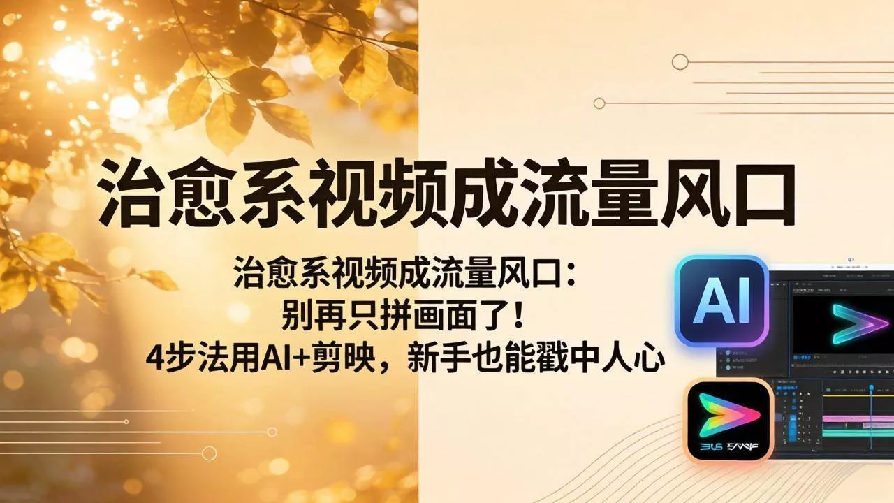 （18219期）治愈系视频成流量风口：别再只拼画面了！4步法用AI+剪映，新手也能戳中人心 - 项目资源网