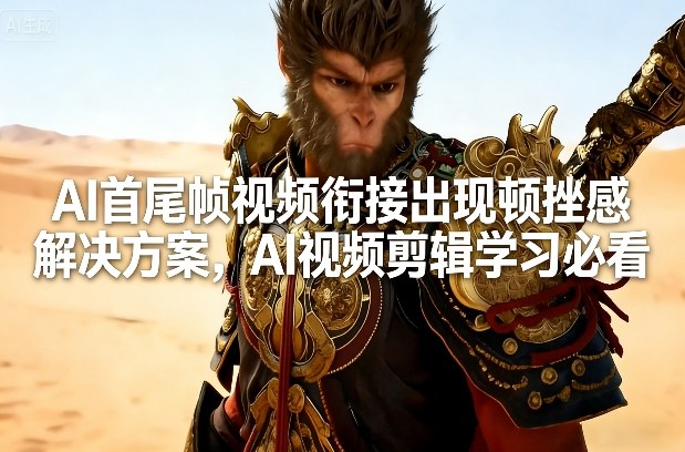 AI首尾帧视频衔接出现顿挫感解决方案，AI视频剪辑学习必看 - 项目资源网