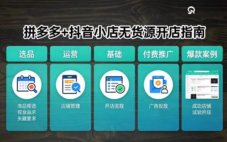拼多多+抖音小店无货源开店，包括：选品、运营、基础、付费推广、爆款案例等(更新26年3月) - 项目资源网