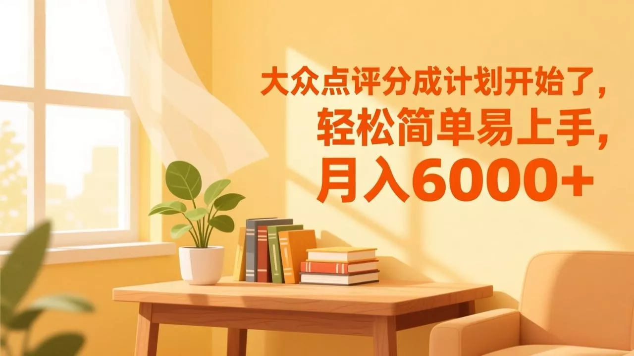 大众点评分成计划开始了，轻松简单易上手，月入6000+ - 项目资源网