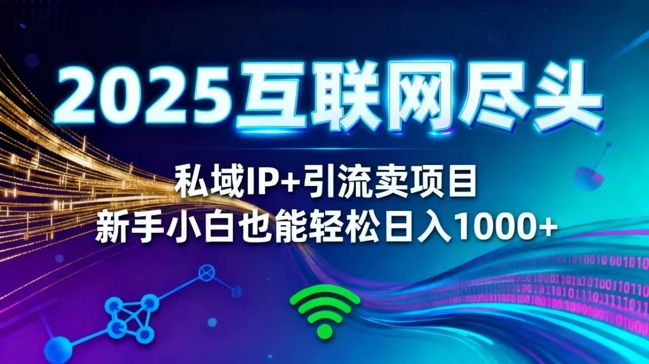 2025网创尽头王炸项目！私域 IP + 精准引流，新手小白在家躺赚日入 1000+ - 项目资源网