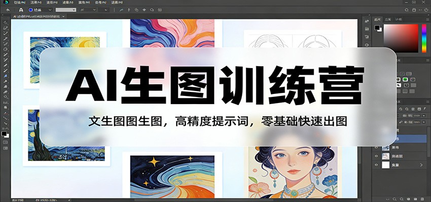AI生图训练营：文生图图生图，高精度提示词，零基础快速出图 - 项目资源网