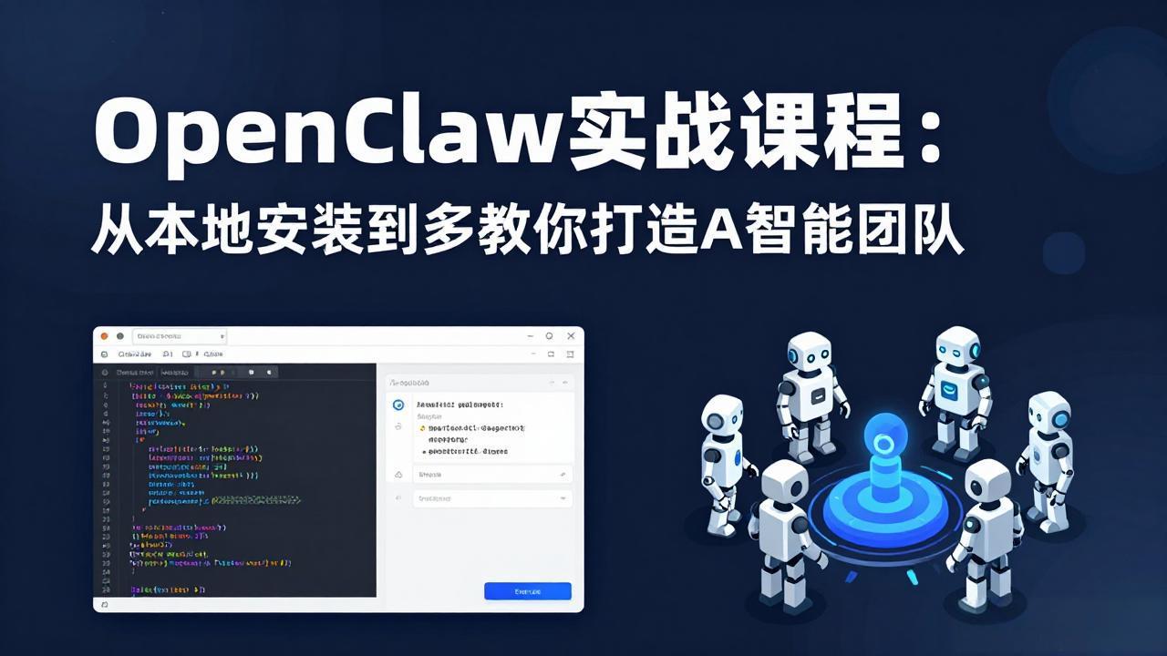 OpenClaw实战课程：从本地安装到多Agent协同，手把手教你打造AI智能团队 - 项目资源网