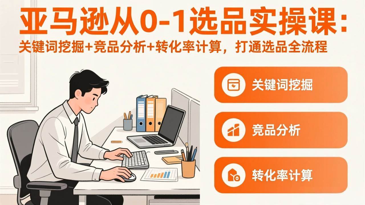 （17567期）亚马逊从0-1选品实操课(更新3月)：关键词挖掘+竞品分析+转化率计算，47节打通选品全流程 - 项目资源网