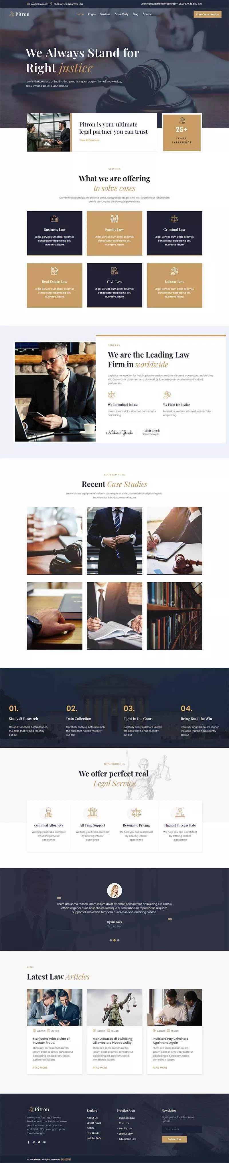 Bootstrap律师事务所网页html模板 - 项目资源网