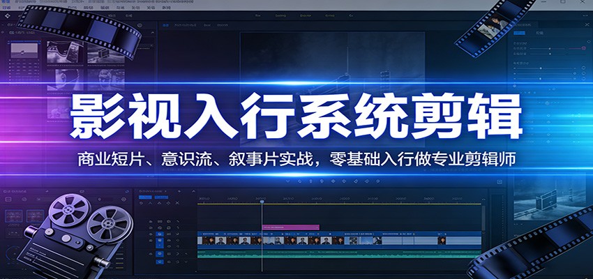 影视系统剪辑，商业短片、意识流、叙事片实战，零基础入行做专业剪辑师 - 项目资源网