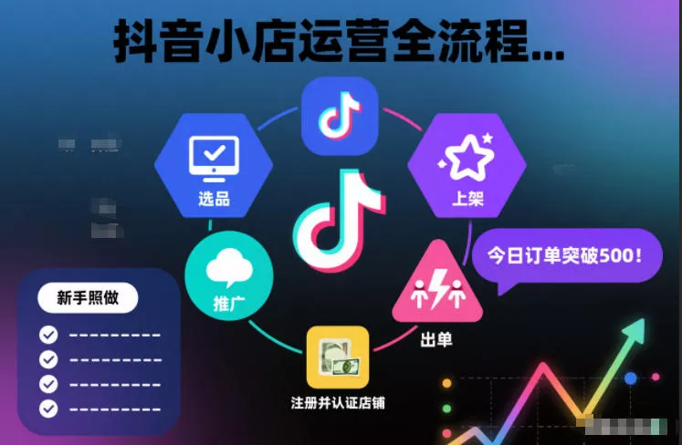 抖音小店运营全流程，从开通到运营，快速出单起店，新手照做就行 - 项目资源网