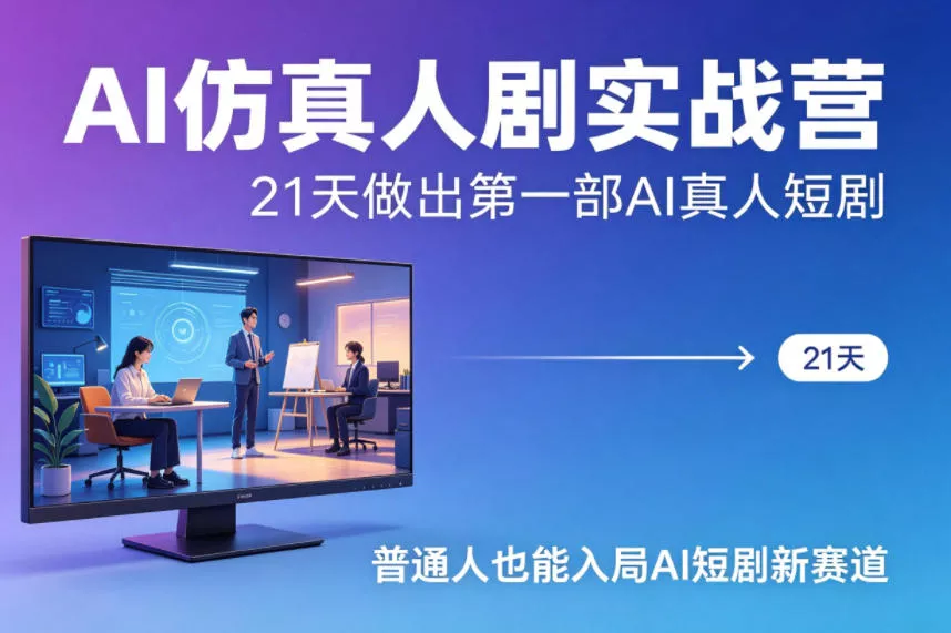 AI仿真人剧实战营，21天做出第一部AI真人短剧，普通人也能入局AI短剧新赛道(更新) - 项目资源网