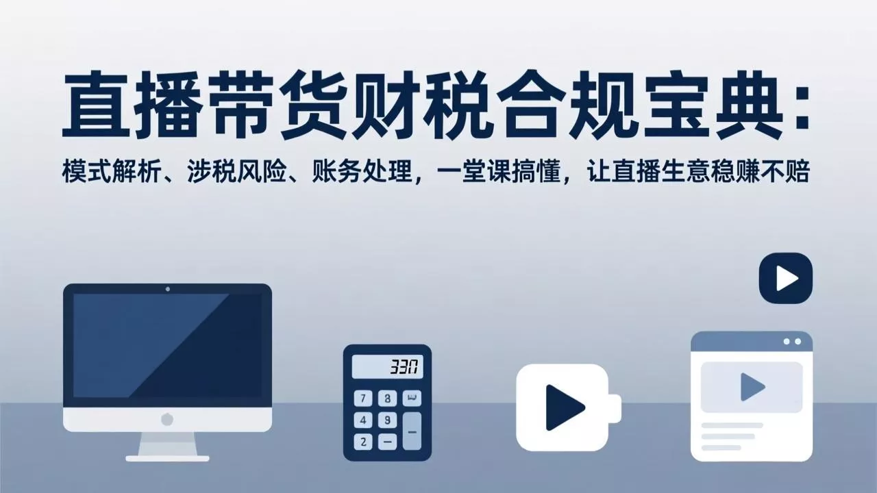 直播带货财税合规宝典：模式解析、涉税风险、账务处理，一堂课搞懂，让直播生意稳赚不赔 - 项目资源网