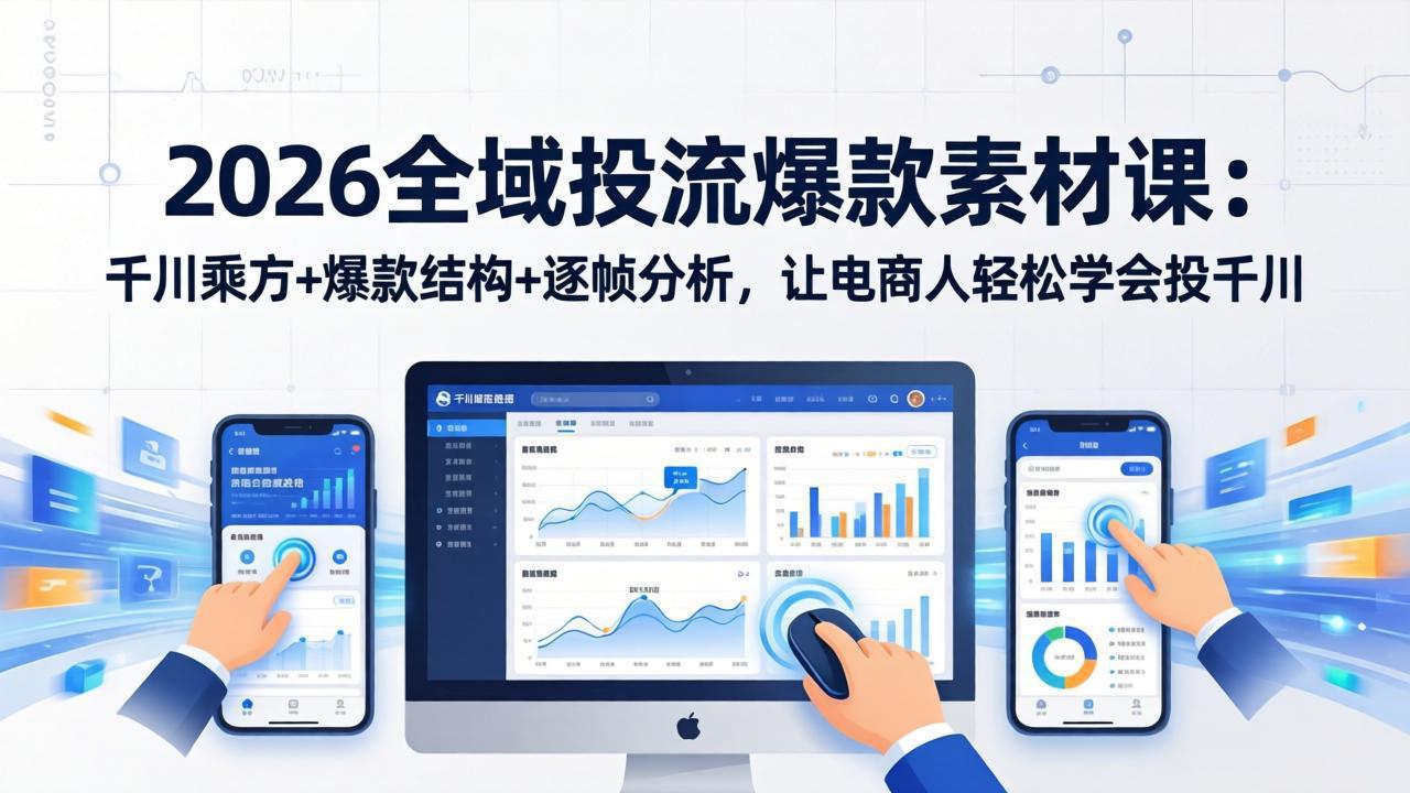 2026全域投流爆款素材课：千川乘方+爆款结构+逐帧分析，让电商人轻松学会投千川 - 项目资源网