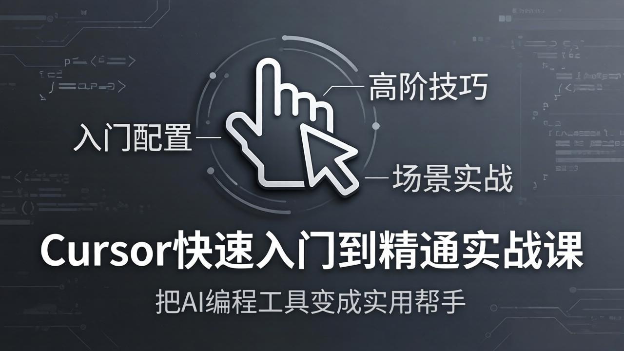 Cursor快速入门到精通实战课：入门配置+高阶技巧+场景实战，把AI编程工具变成实用帮手 - 项目资源网